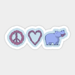 Peace, Love & Hipponess Sticker